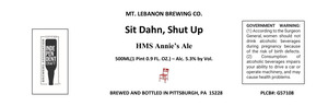 Mt. Lebanon Brewing Co. Hms Annie's Ale April 2024