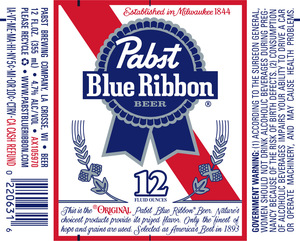 Pabst Blue Ribbon April 2024