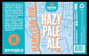 Brink Brewing Co Hamilton Ave Hazy Pale Ale May 2024