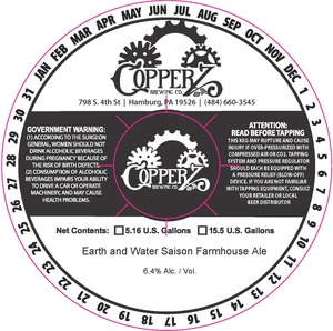 Copperz Brewing Co Earth And Water Saison Farmhouse Ale