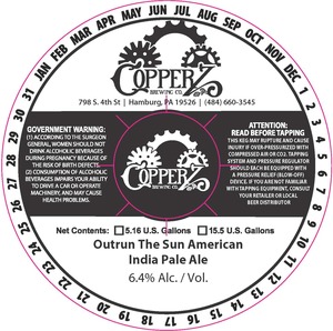 Copperz Brewing Co Outrun The Sun American India Pale Ale