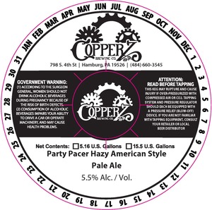 Copperz Brewing Co Party Pacer Hazy American Style Pale Ale