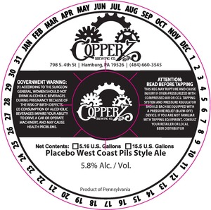 Copperz Brewing Co Placebo West Coast Pils Style Ale