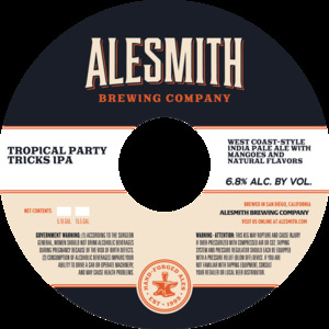 Alesmith Brewing Company Tropical Party Tricks IPA