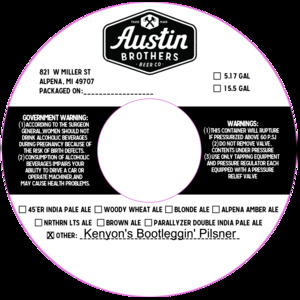 Austin Brothers Beer Co Kenyon's Bottleggin' Pilsner