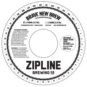 Zipline Brewing Co Can Opener Orange Splash