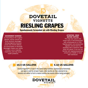 Dovetail Brewery Riesling Grapes May 2024