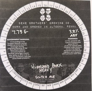 Behe Brothers' Brewing Co. Highland Park Heavy