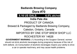 Badlands Brewing Dora #70