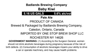 Badlands Brewing Baby Kiwi Pale Ale