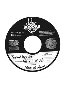 Boodas Brewing Company Boodas: Made Of Honor