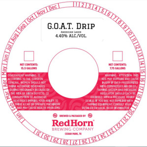 Red Horn Brewing Company G.o.a.t. Drip American Lager