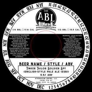 Tinker Tailor Soldier Spy English-style Pale Ale (esb) May 2024