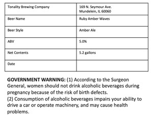 Tonality Brewing Company Ruby Amber Waves Amber Ale May 2024