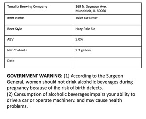 Tonality Brewing Company Tube Screamer Hazy Pale Ale