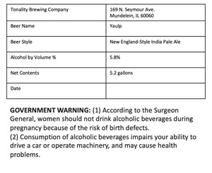 Tonality Brewing Company Yaulp New England-style IPA