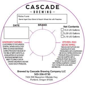 Cascade Brewing PÊche FumÉ May 2024